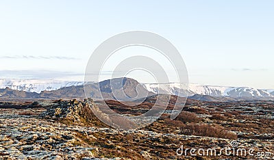 Icelandic landscape, volcanic and beatiful Stock Photo