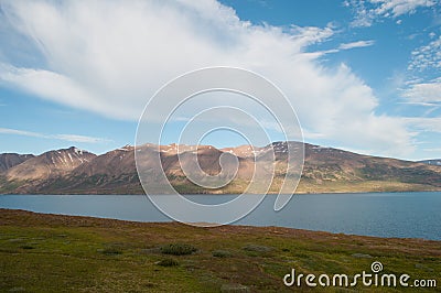 Icelandic mountain view in Eyjafjordur Stock Photo