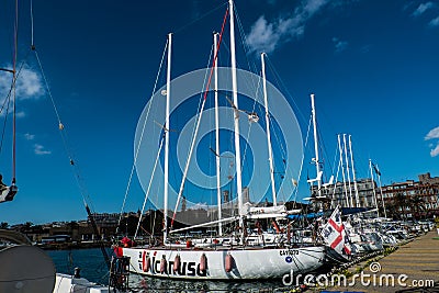 02-16-2018 ichnusa sail boat Editorial Stock Photo