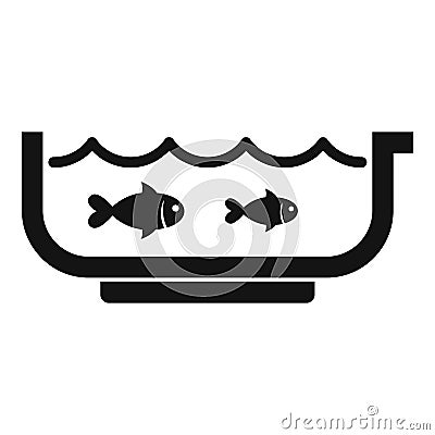 Ichthyology aquarium icon, simple style Vector Illustration