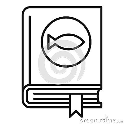 Ichthyology book icon, outline style Vector Illustration