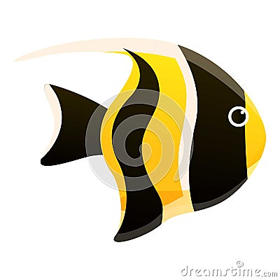 Ichthyology fish icon, cartoon style Vector Illustration