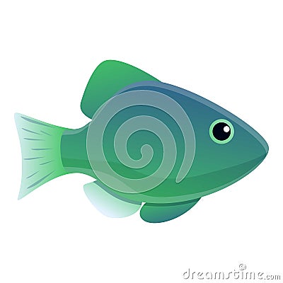 Ichthyology icon, cartoon style Vector Illustration