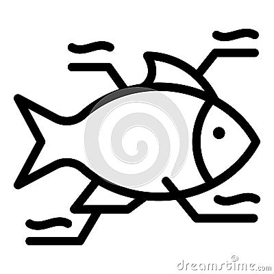 Ichthyology icon, outline style Vector Illustration
