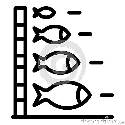 Ichthyology measurement icon, outline style Vector Illustration