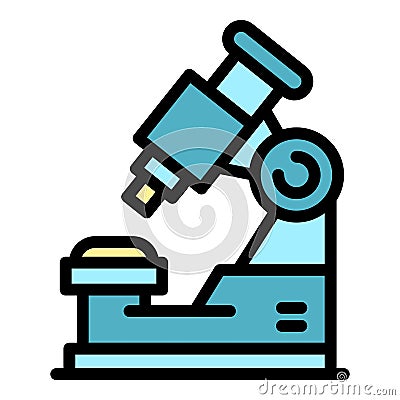 Ichthyology microscope icon color outline vector Vector Illustration