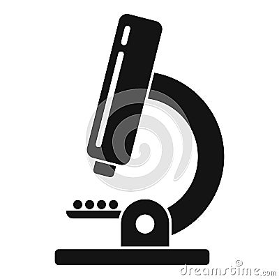 Ichthyology microscope icon, simple style Vector Illustration