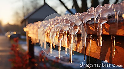 Icicles: Nature's Frozen Masterpieces Stock Photo