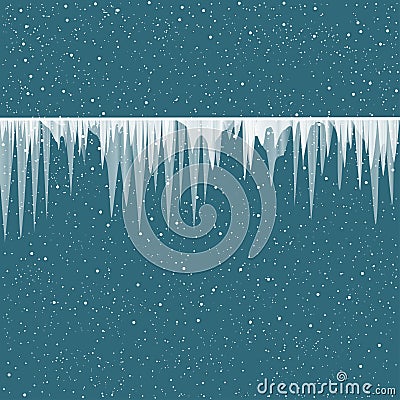 Icicles snow wire Vector Illustration