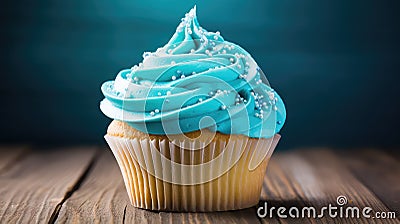 icing blue cupcake food Cartoon Illustration