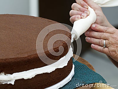 Icing the Cake Stock Photo