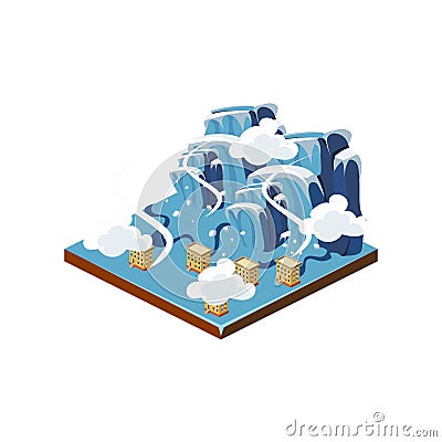 Icing Natural Disaster Icon. Vector Illustration Vector Illustration