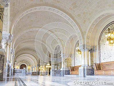 ICJ Main Hall of the Peace Palace, The Hague Stock Photo