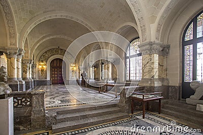 ICJ Main Hall of the Peace Palace, The Hague Stock Photo