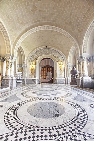 ICJ Main Hall of the Peace Palace, The Hague Stock Photo