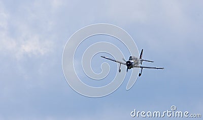 Vintage 1950 Hunting Percival Piston Provost T.1 aircraft in flight. Editorial Stock Photo