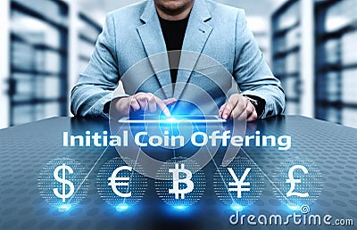 ICO Initial Coin Offering Business Internet Technology Concept Stock Photo