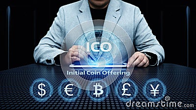 ICO Initial Coin Offering Business Internet Technology Concept Stock Photo