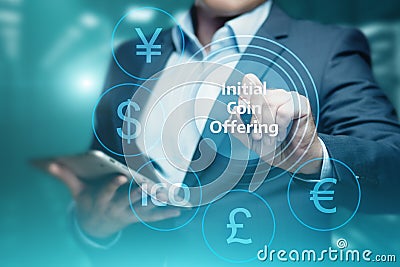 ICO Initial Coin Offering Business Internet Technology Concept Stock Photo