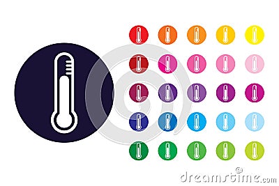 Thermometer sign icon. Thermometer color symbol. Vector Illustration