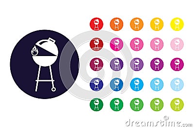 Barbecue sign icon. Barbecue color symbol. Vector Illustration