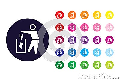 Dont litter sign icon. Dont litter color symbol. Vector Illustration