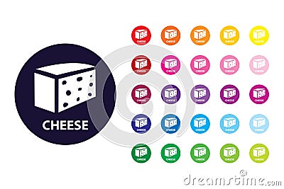 Cheese sign icon. Cheese color symbol. Stock Photo