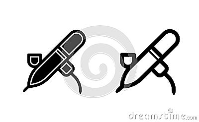 Pencil tool draw linear icon vector Vector Illustration