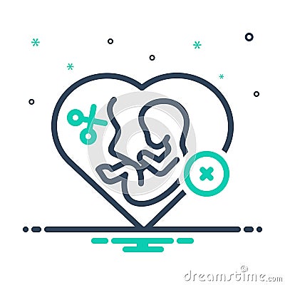 Mix icon for Abortion, miscarriage and embryo Vector Illustration