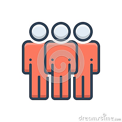 Color illustration icon for Accompaniment, company and group Cartoon Illustration