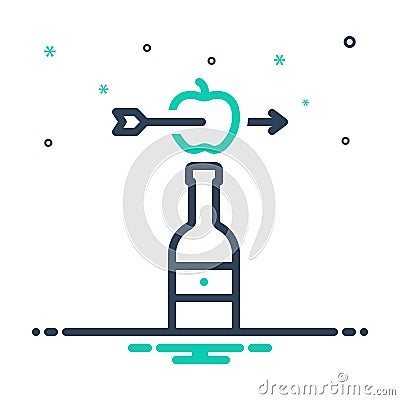Mix icon for Accurately, bottle and target Vector Illustration
