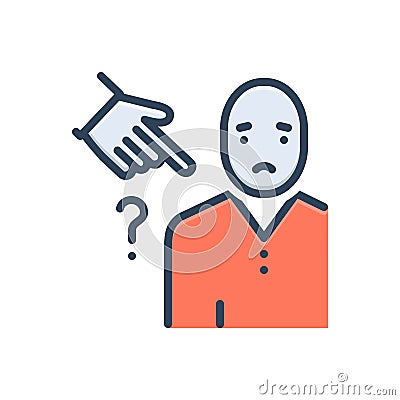 Color illustration icon for Accused, condemned and imposition Vector Illustration