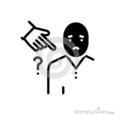 Black solid icon for Accused, condemned and imposition Vector Illustration