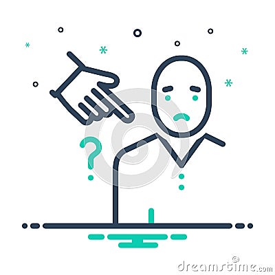 Mix icon for Accused, condemned and imposition Vector Illustration