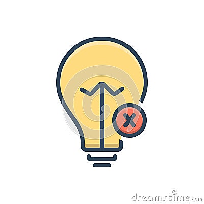 Color illustration icon for In Activate, cancel and deactivate Cartoon Illustration
