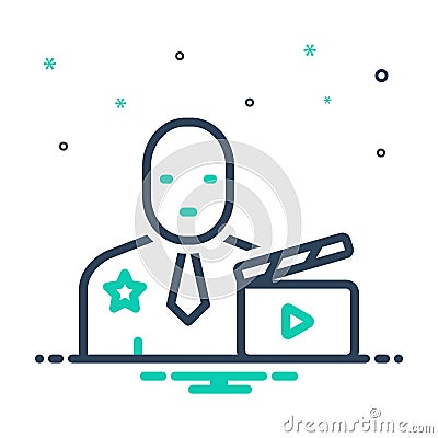 Mix icon for Actor, performer and player Vector Illustration