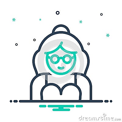 Mix icon for Actress, character and female Vector Illustration