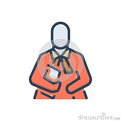 Color illustration icon for Advocate, lawyer and legal Cartoon Illustration