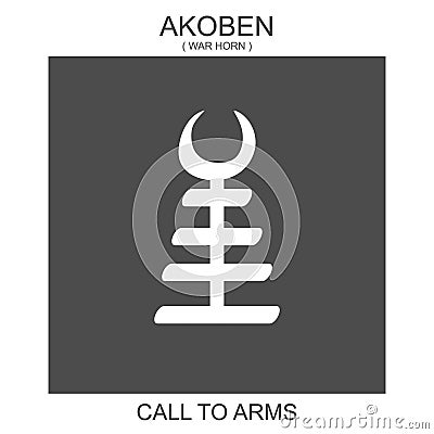 icon with african adinkra symbol Akoben. Symbol of Call to arms Vector Illustration