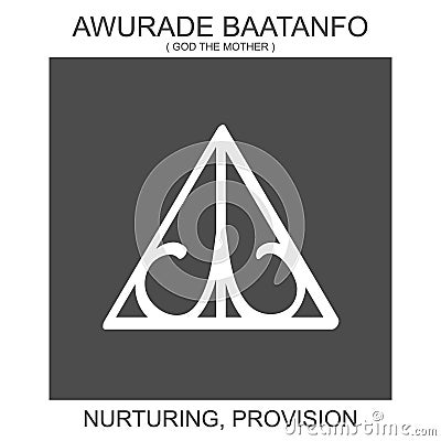 icon with african adinkra symbol Awurade Baatanfo. Symbol of nurturing and provision Vector Illustration