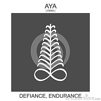 icon with african adinkra symbol Aya. Symbol of defiance and endurance Vector Illustration