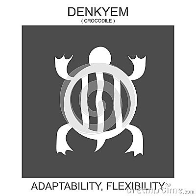 icon with african adinkra symbol Denkyem. Symbol of adaptability and flexibility Vector Illustration