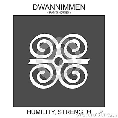 Icon with african adinkra symbol Dwannimmen. Symbol of humility and strength Vector Illustration