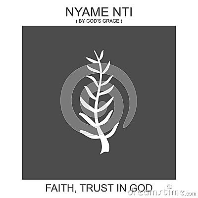 icon with african adinkra symbol Nyame Nti. Symbol of faith and trust in god Vector Illustration