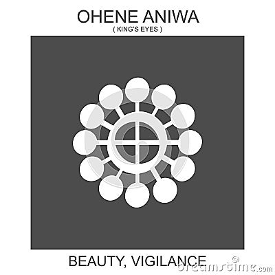 icon with african adinkra symbol Ohene Aniwa. Symbol of beauty and vigilance Vector Illustration