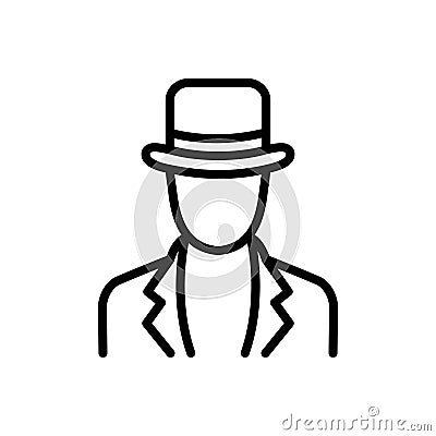 Black line icon for Agents, broker and pimp Vector Illustration