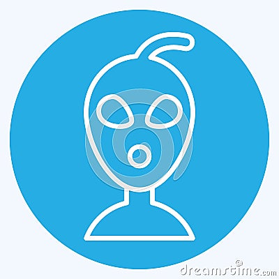 Icon Allien. related to Space symbol. blue eyes style. simple design editable. simple illustration Cartoon Illustration