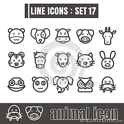 Icon animal line black Modern Style vector on white background Vector Illustration