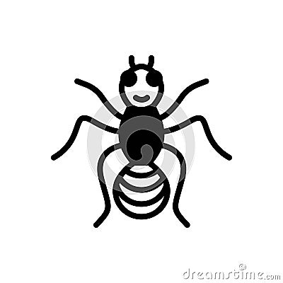 Black solid icon for Ant, beetle and flea Stock Photo