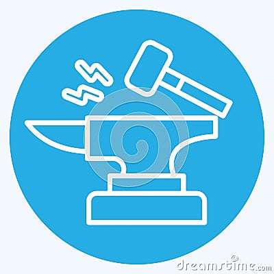 Icon Anvil. related to Celtic symbol. blue eyes style. simple design editable. simple illustration Cartoon Illustration